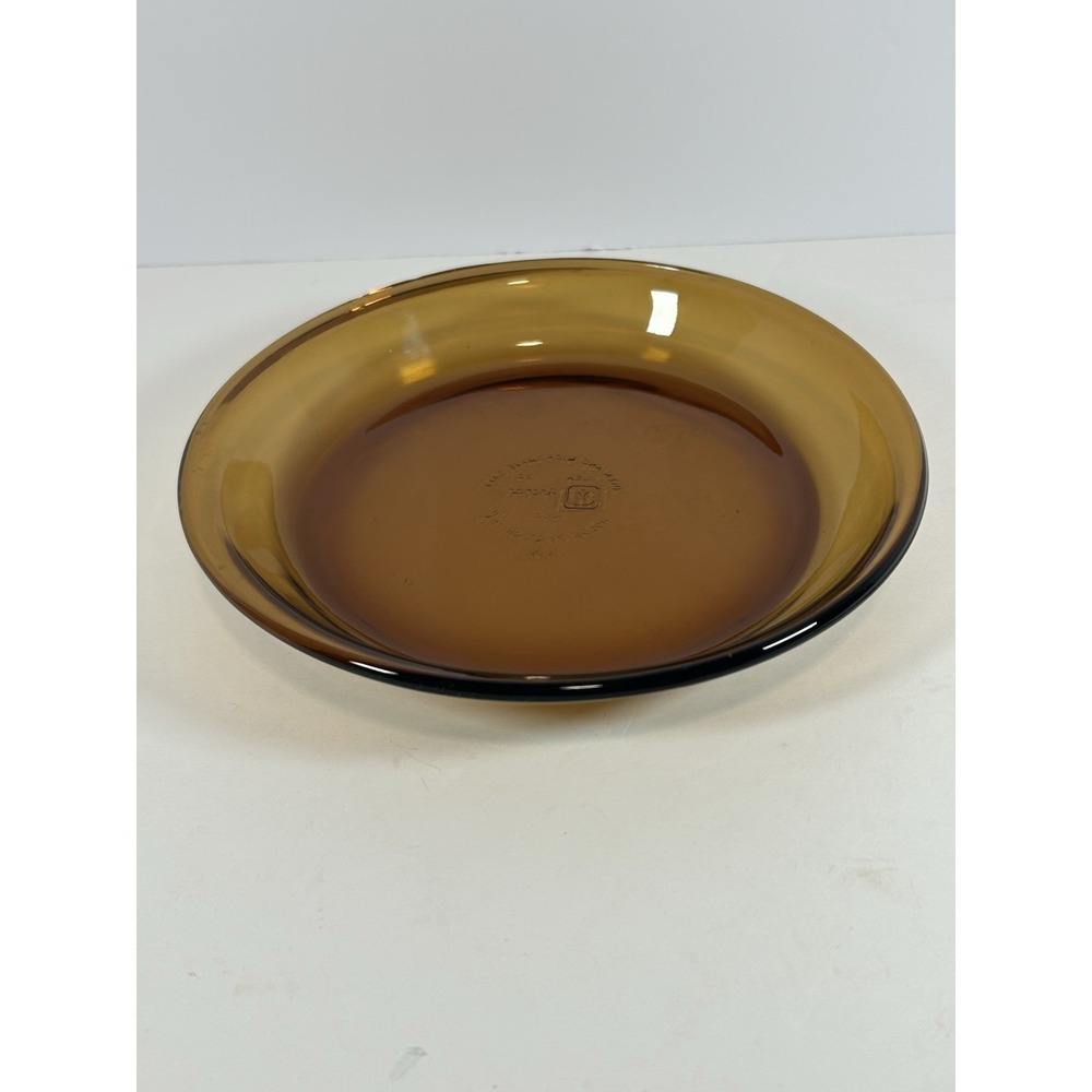 Vintage Anchor Hocking Pie Plate Pan Amber 460 USA 9" Glass Dish